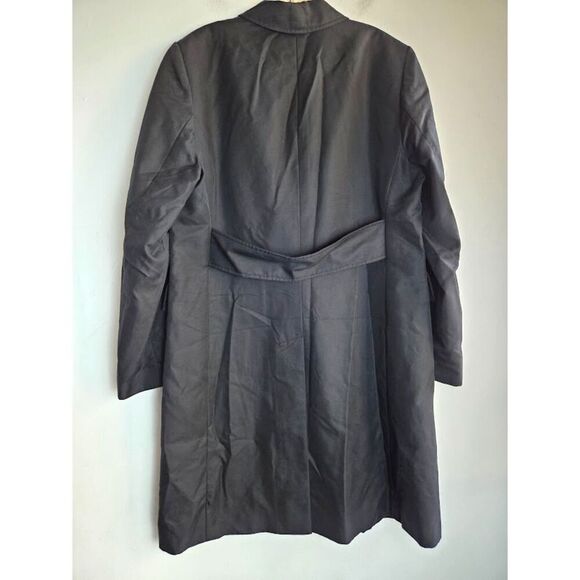 Banana Republic Women Black 4 Button Single Breasted Midi Trench Coat size XL - Picture 2 of 8
